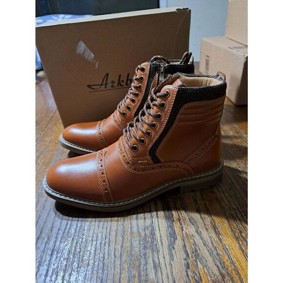 New Mens 8 Arkbird Brown Leather Chelsea Oxford Dress Ankle Boots Shoes NWT main image 6